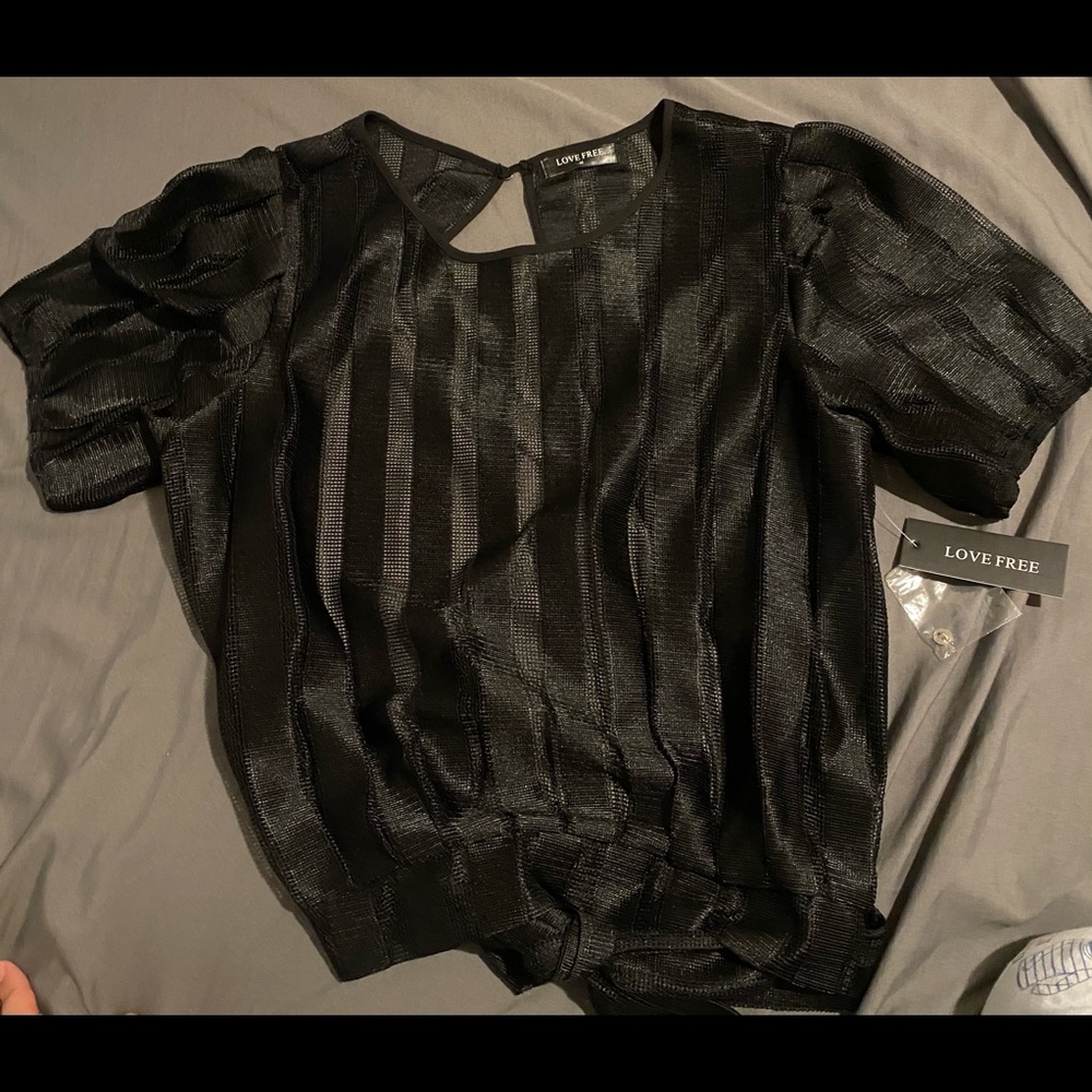 Black Open Back Dressy Top